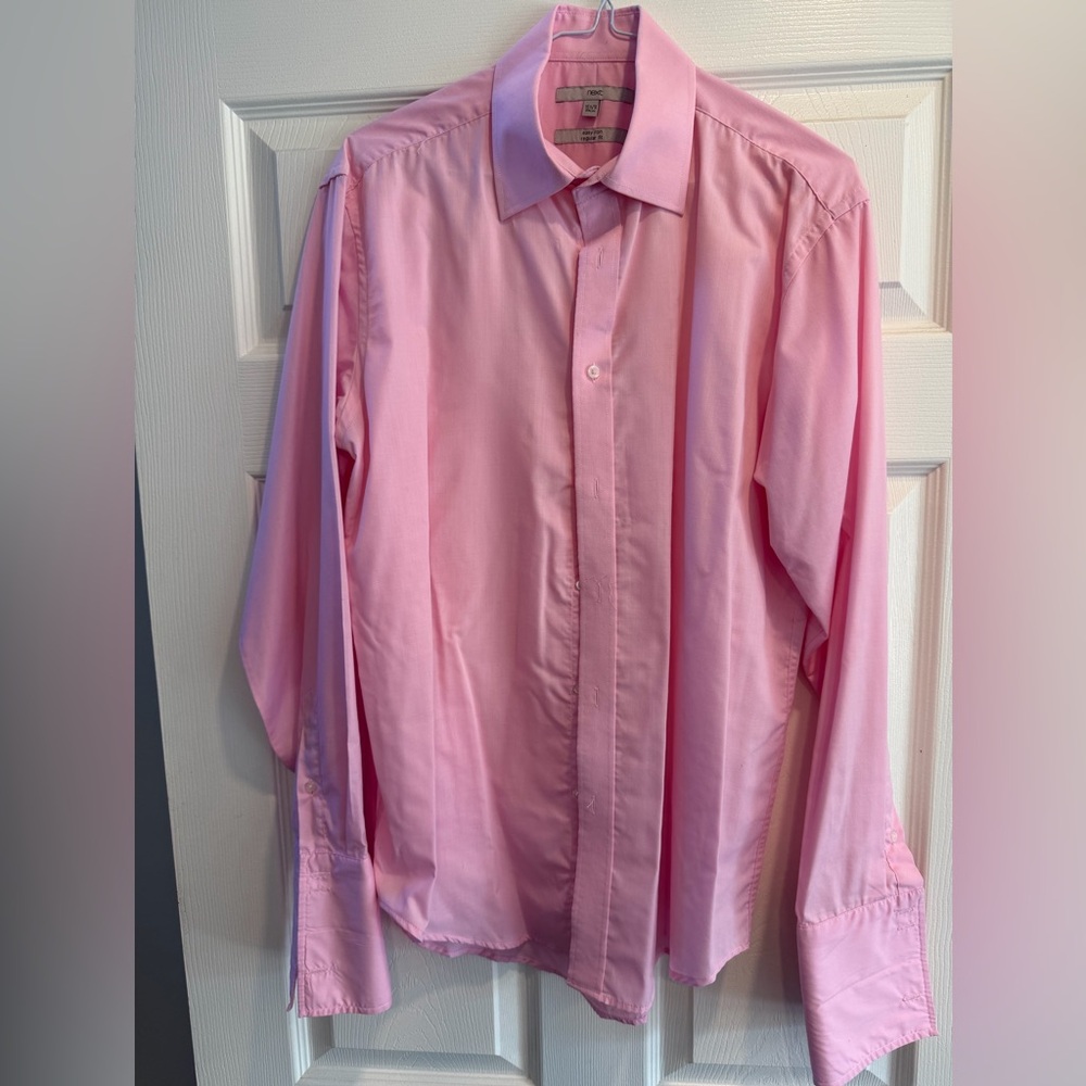 Next Light Pink Easy Iron Dress Shirt, 15.5R